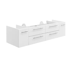 Fresca FCB6160WH-UNS Lucera 60" White Wall Hung Single Undermount Sink Modern Bathroom Cabinet