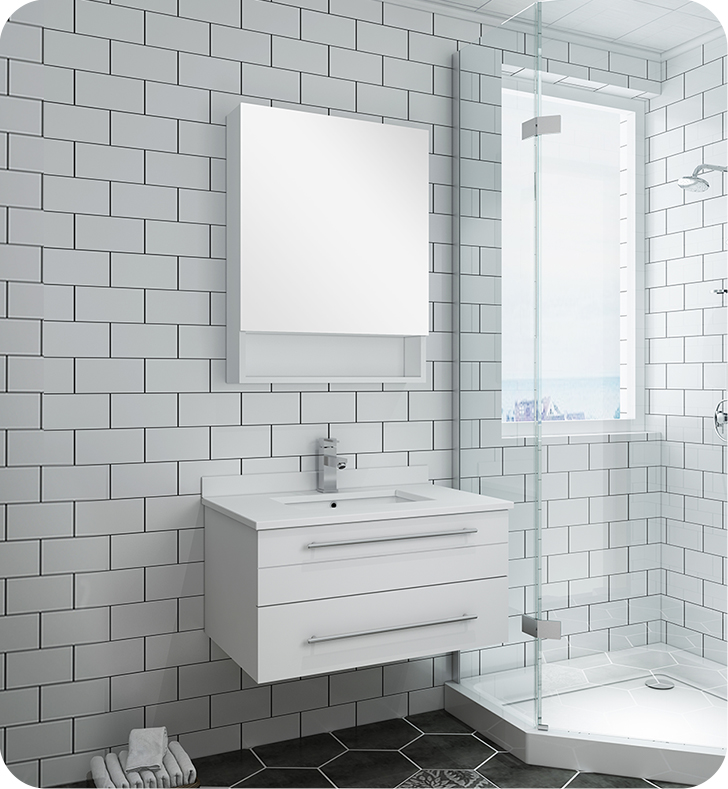Fresca Fvn6130wh Uns Lucera 30 White, Bathroom Vanity Undermount Sink
