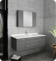 Fresca FVN6148GR-UNS Lucera 48" Gray Wall Hung Undermount Sink Modern Bathroom Vanity with Medicine Cabinet