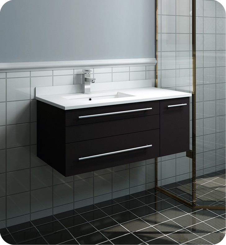 36'' Bathroom Vanity With Top Sink, Modern Bathroom Storage