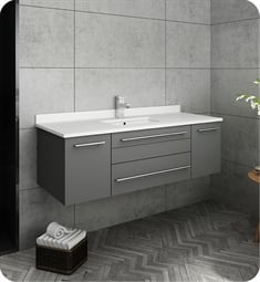 Fresca FCB6148GR-UNS-U Lucera 48" Gray Wall Hung Modern Bathroom Cabinet with Top & Undermount Sink
