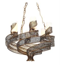 Varaluz 240C06HO Flow 6 Light 28 1/2" Halogen Hand-Forged Recycled Steel Chandelier in Hammered Ore