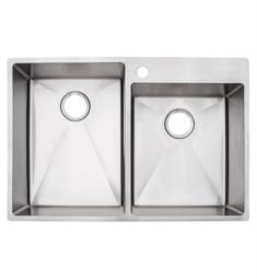 Franke HFO3322-1 Vector 33 1/2" Double Bowl Dual Mount Stainless Steel Kitchen Sink in Satin Stainless Steel