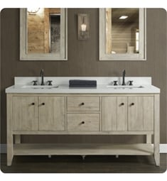 Fairmont Designs 1515-VH7221D River View 72" Freestanding Double Bathroom Vanity Base with Open Shelf in Toasted Almond