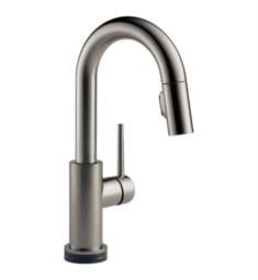 Delta 9959T-KS-DST Trinsic 14" Single Handle Pull-Down Bar/Prep Faucet with Touch2O Technology in Black Stainless