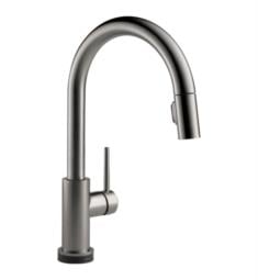 Delta 9159T-KS-DST Trinsic 16 1/4" Single Handle Pull-Down Kitchen Faucet with Touch2O Technology in Black Stainless