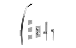 Graff GM2.128WG-SH0 Luna M-Series Wall Mount Full Thermostatic Shower System with Square Knob Handle