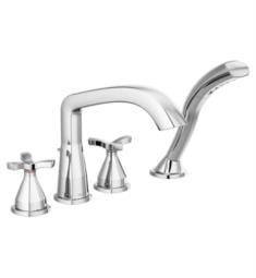 Delta T47766 Stryke 9 1/4" Double Cross Handle Deck Mounted Roman Tub Faucet Trim with Handshower