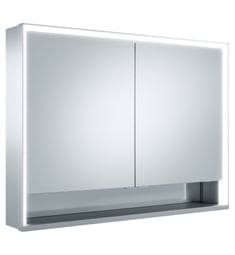 Keuco 14304171351 Royal Lumos 39 3/8" Framed Wall Mount Mirrored Medicine Cabinet in Silver Anodized