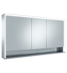 Keuco 14306171351 Royal Lumos 55 1/8" Framed Wall Mount Mirrored Medicine Cabinet in Silver Anodized
