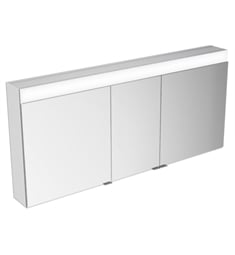 Keuco 21533171351 Edition 400 55 5/8" Wall Mount Mirrored Medicine Cabinet with Interior Lights in Silver Anodized