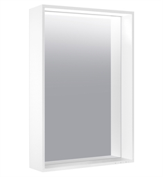 Keuco 330962050 Plan Light Mirror 25 1/2" Wall Mount Framed Rectangular Mirror with LED Light