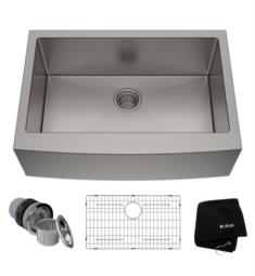 Kraus KHF200-30-1610-53 Standart Pro 29 3/4" Single Bowl Stainless Steel Farmhouse Kitchen Sink with Bolden Pull-Down Kitchen Faucet and Soap Dispenser