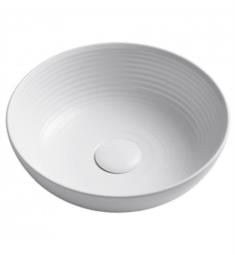 Kraus KCV-204GWH Viva 13" Round Porcelain Ceramic Bathroom Vessel Sink in White