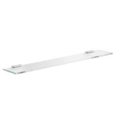 Keuco 12710015 Collection Moll 19 3/4" to 31 1/2" Wall Mount Crystalline Glass Shelf with Brackets in Chrome