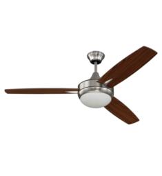 Craftmade TG52BNK3-52BN-UCI Targas 3 Blades 52" Indoor Ceiling Fan with Integrated Lighting Kit and Remote Wall Control in Brushed Polished Nickel
