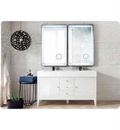 James Martin 210-V59D-GW Linear 58 3/4" Freestanding Double Bathroom Vanity in Glossy White