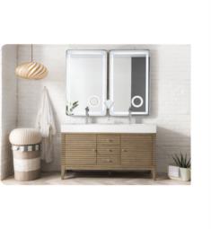 James Martin 210-V59D-WW Linear 58 3/4" Freestanding Double Bathroom Vanity in Whitewashed Walnut
