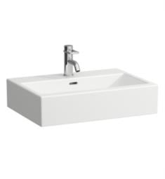 Laufen H8114320001 Living City 23 5/8" Vessel Rectangular Bathroom Sink with Tap Bank in White