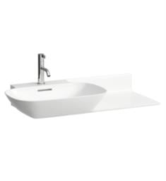 Laufen H813302U Ino 35 3/8" Wall Mount Oval Bathroom Sink with Left Basin in White