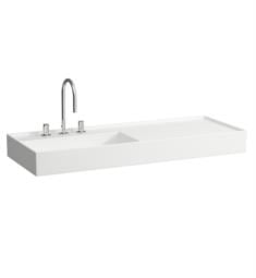 Laufen H813332U Ino 35 3/8" Wall Mount Rectangular Bathroom Sink with Right Shelf in White