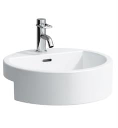 Laufen H8134310001 Living City 18 1/8" Semi-Recessed Round Bathroom Sink in White