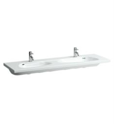 Laufen H8148090001 Palomba 63" Double Bowl Wall Mount Rectangular Bathroom Sink in White
