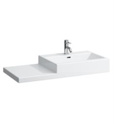 Laufen H818431000U Living City 39 3/8" Wall Mount Rectangular Bathroom Sink with Right Basin in White