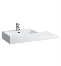 Laufen H818432000U Living City 39 3/8" Wall Mount Rectangular Bathroom Sink with Left Basin in White