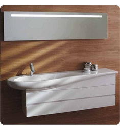 Laufen H4243600976311 Ilbagnoalessi One 51 1/8" Wall Mount Single Sink Bathroom Vanity Base with Two Drawer in White Lacquered