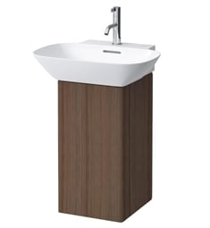 Laufen H425350301711 Ino 12 1/2" Wall Mount Single Sink Bathroom Vanity Base with One Door in Dark walnut