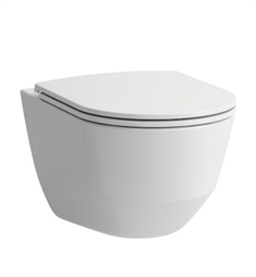 Laufen H8209680002501 Pro 20 7/8" Dual Flush Wall Hung Rimless D-Shaped Water Closet Bowl in White Finish