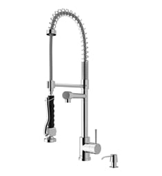 VIGO VG02007K2 Zurich 27 1/4" Single Handle Pull-Down Kitchen Faucet with Soap Dispenser