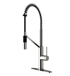 VIGO VG02027K1 Livingston 23 1/2" Single Handle Pull-Down Magnetic Spray Kitchen Faucet with Deck Plate
