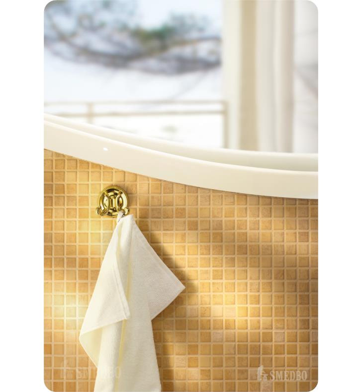 Smedbo VILLA Double Towel Hook Brass Polished V256