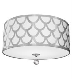 Dainolite HAN-184FH-PC-WG Hannah 4 Light 19" LED Flush Mount Ceiling Light in Polished Chrome with White and Silver Shade