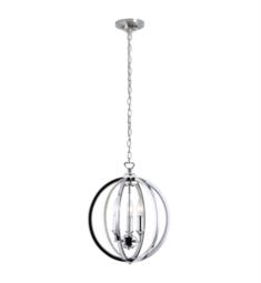 Dainolite KAR-143C-PC Karland 3 Light 14" Incandescent One Tier Mini Chandelier in Polished Chrome with Jeweled Accents