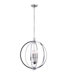 Dainolite KAR-206C-PC Karland 6 Light 20" Incandescent One Tier Mini Chandelier in Polished Chrome with Jewelled Accents