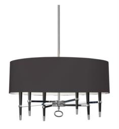 Dainolite LAN-246C-PC-BK Langford 6 Light 32" Incandescent One Tier Chandelier in Polished Chrome with Black Shade