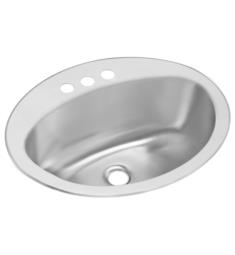 Elkay LLVR2117 20 3/8" Single Bowl 18 Gauge Stainless Steel Drop-in Bathroom Sink in Lustrous Satin