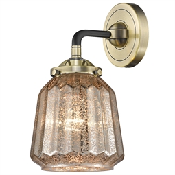 Innovations Lighting 284-1W-G146 Chatham 14" One Light Up/Down Mercury Plated Glass Wall Sconce with LED or Incandescent Bulb Option