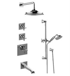 Graff GR3.M12ST-C15E0 Finezza DUE M-Series Thermostatic Tub and Shower Faucet with Three Cross Handle and Handshower
