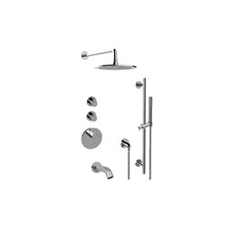 Graff GL3.612ST-RH0 M.E./M.E. 25 M-Series Full Thermostatic Shower System with Diverter Valve and Round Knob Handle