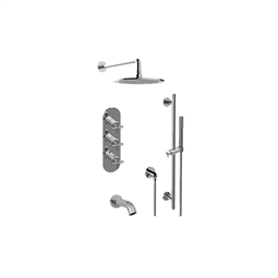 Graff GL3.612WT-C17E0 Terra M-Series Full Thermostatic Shower System with Diverter Valve and Cross Handle