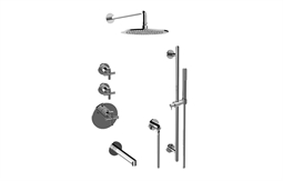 Graff GL3.F12ST-C17E0 Terra M-Series Thermostatic Shower System with Handshower and Cross Handle