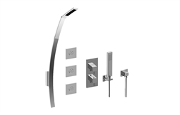 Graff GM2.128WG-LM39E0 Qubic Tre M-Series Full Thermostatic Shower System with Diverter Valve and Lever Handle