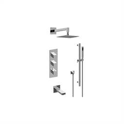 Graff GM3.612WT-SH0 Incanto M-Series Full Thermostatic Shower System with Square Knob Handle