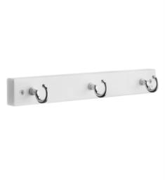 Smedbo BX1013 8" Triple Hook Wall Rack in Polished Chrome with White
