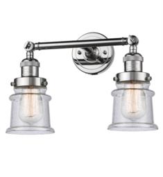 Innovations Lighting 208-G184S Canton 2 Light 16 1/2" Wall Mount Seedy Glass Vanity Light with LED or Incandescent Bulb Option