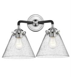 Innovations Lighting 284-2W-G44 Large Cone 2 Light 15 3/4" Wall Mount Seedy Glass Vanity Light with LED or Incandescent Bulb Option